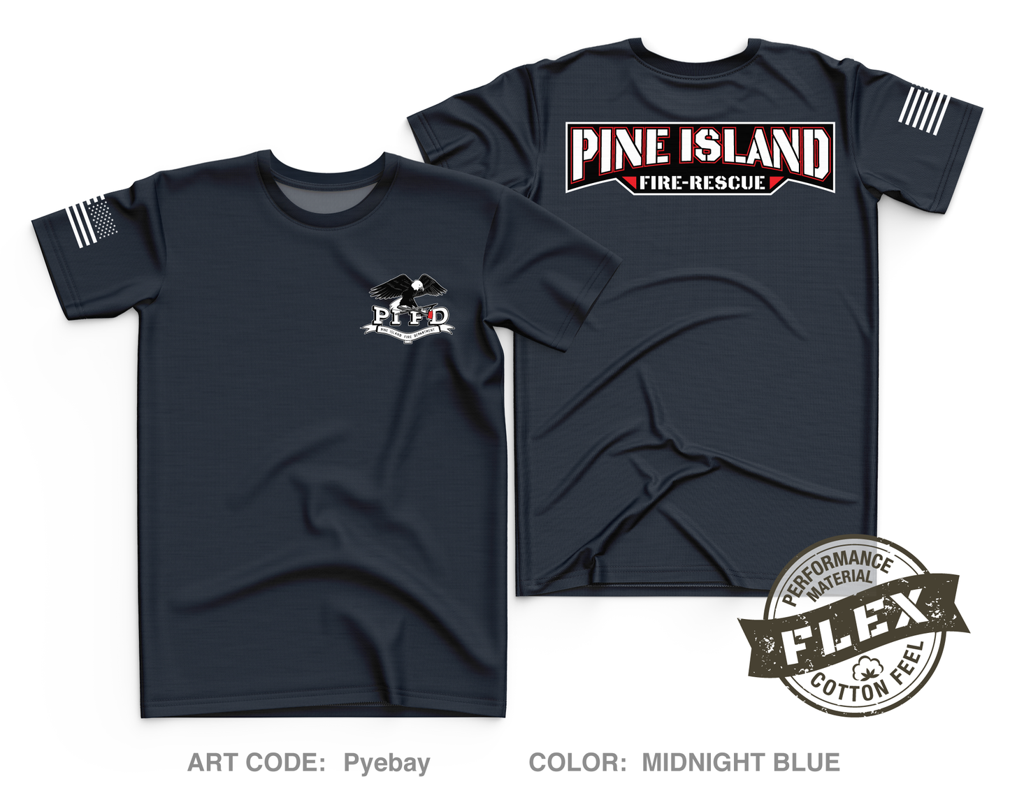 Pine Island Fire Department Core Men's SS Flex Performance Tee - Pyebay