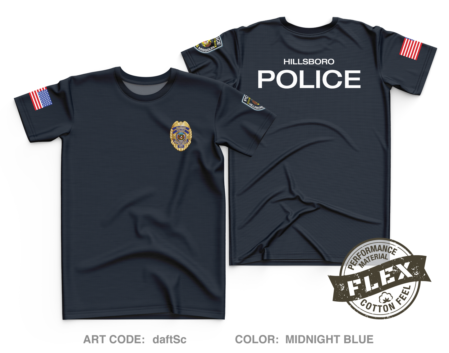 Hillsboro Police Department Core Men's SS Flex Performance Tee - daftSc