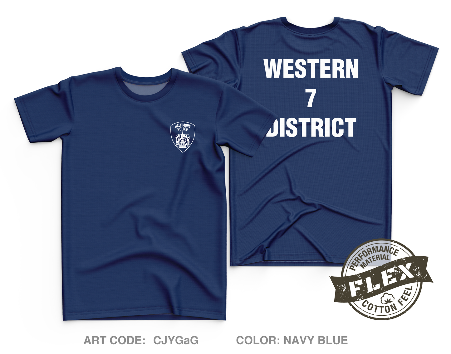 Baltimore Police Western District Core Men's SS Flex Performance Tee - CJYGaG