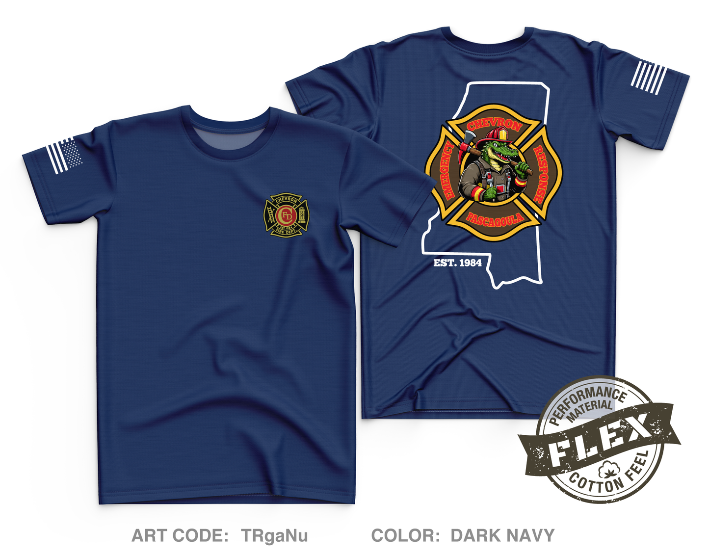 Chevron Pascagoula Fire Department Core Men's SS Flex Performance Tee - TRgaNu