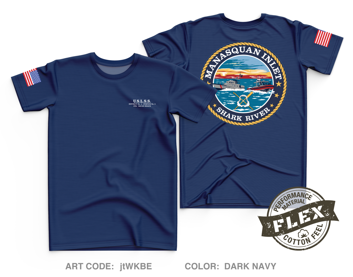 USCG Station Manasquan Inlet, NJ Core Men's SS Flex Performance Tee - jtWKBE