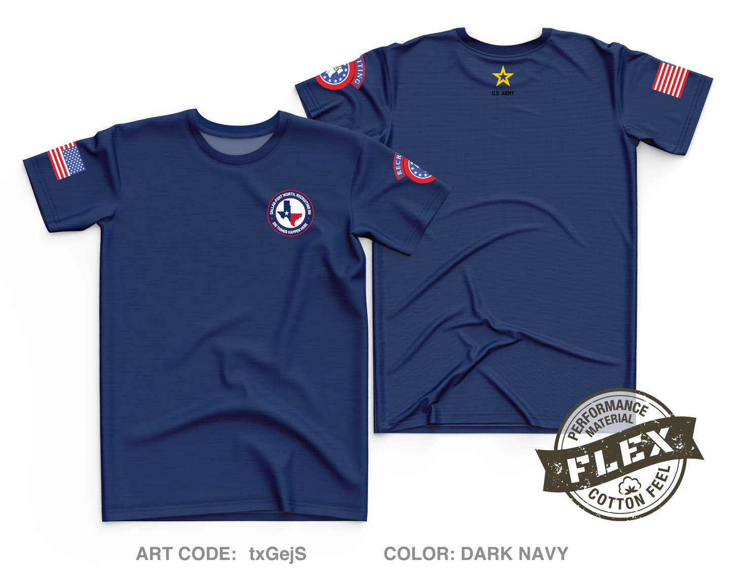 Dallas Fort Worth Recruiting Battalion Core Men's SS Flex Performance Tee - txGejS