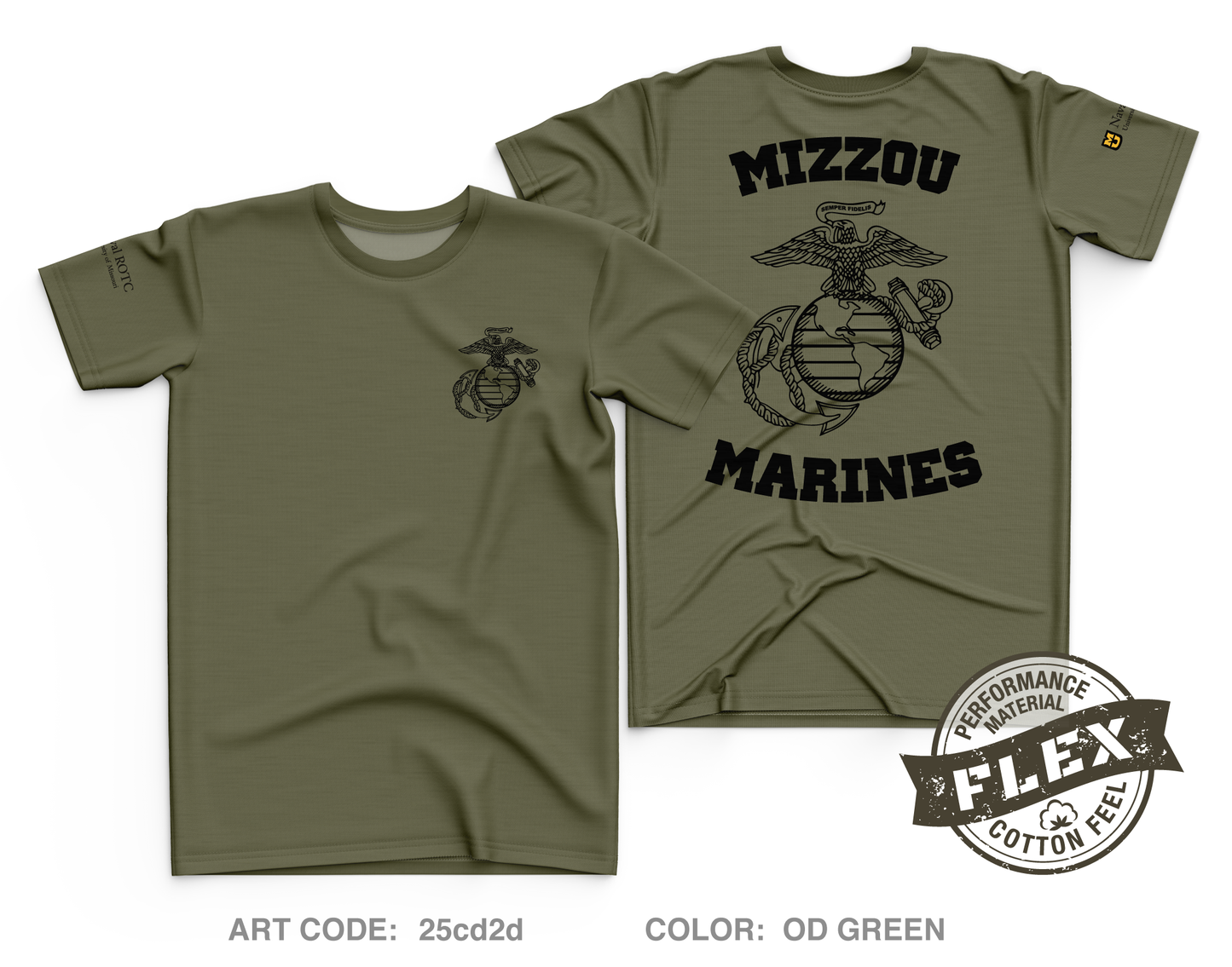 UNIVERISTY OF MISSOURI NAVAL ROTC Store 1 Core Men's SS Flex Performance Tee - 25cd2d