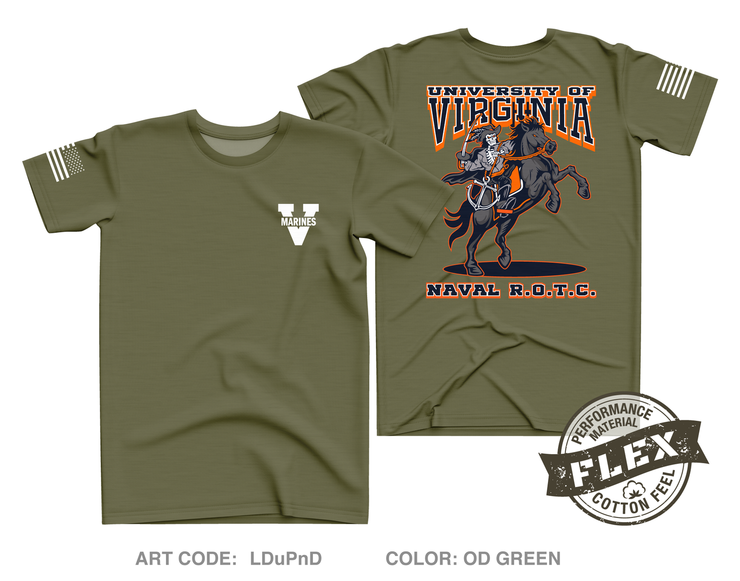 UVA NROTC Core Men's SS Flex Performance Tee - LDuPnD