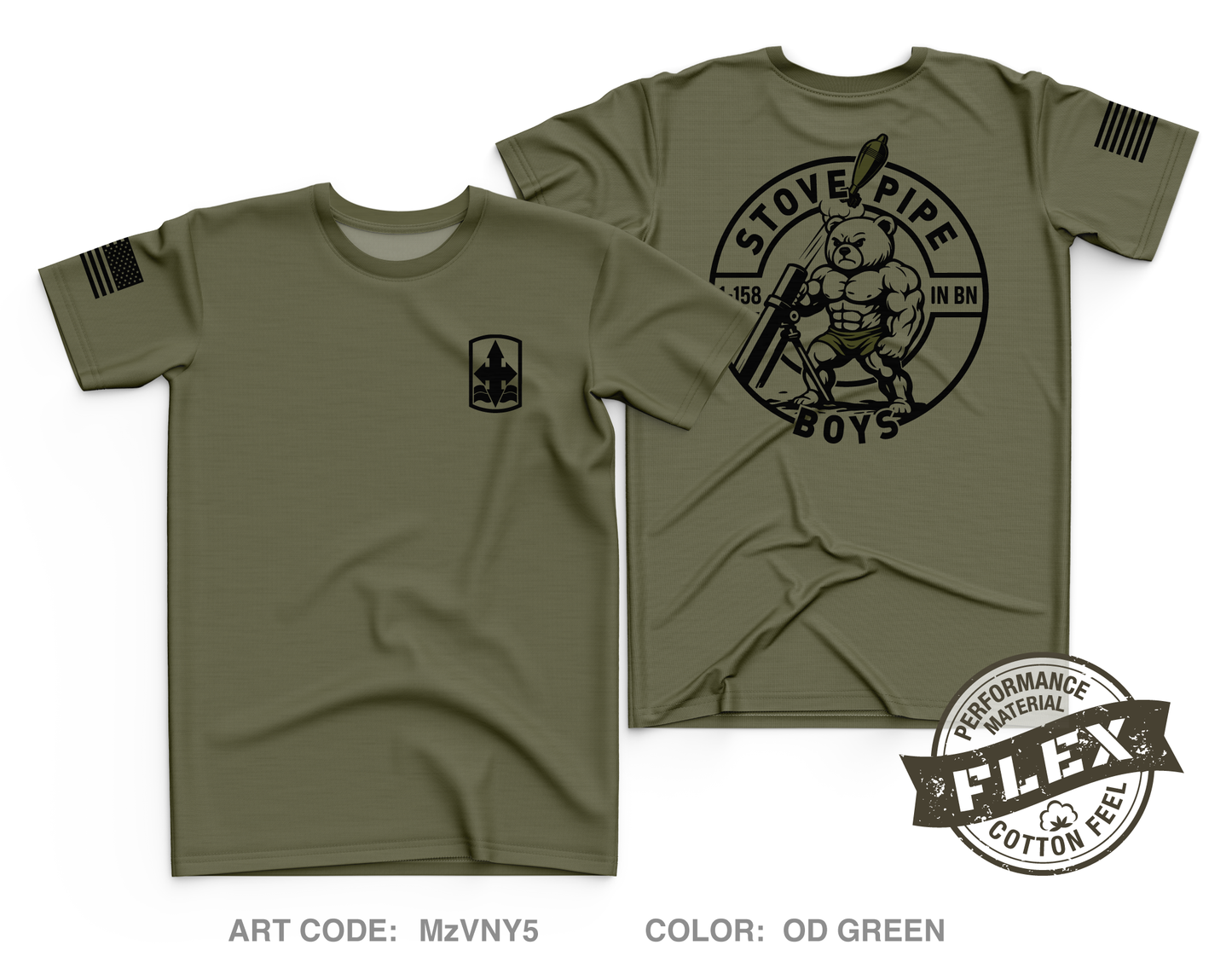 1-158 IN BN HHC Mortar Platoon Core Men's SS Flex Performance Tee - MzVNY5