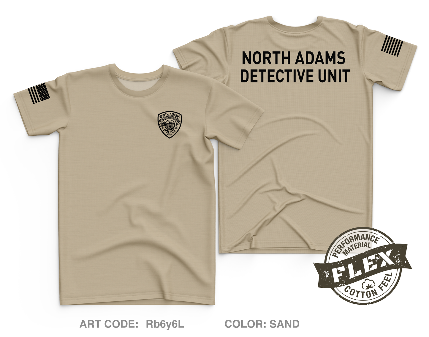 North Adams Police Detective Unit Core Men's SS Flex Performance Tee - Rb6y6L