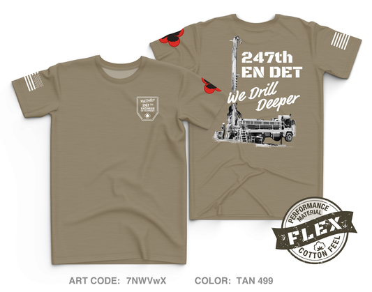 247th EN DET WD Core Men's SS Flex Performance Tee - 7NWVwX