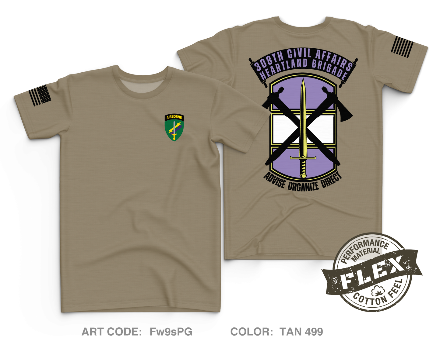 308th Civil Affairs Brigade Core Men's SS Flex Performance Tee - Fw9sPG