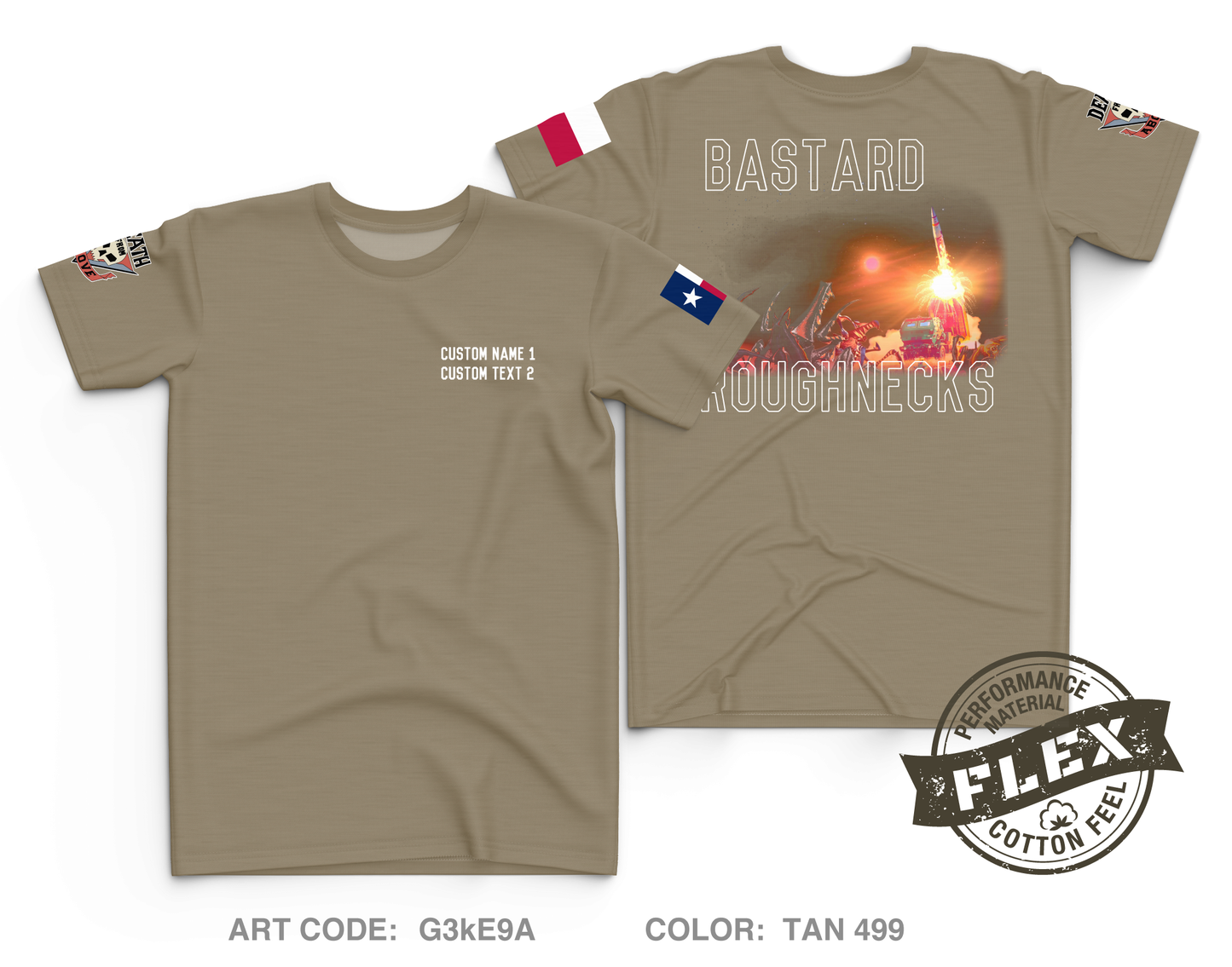 Custom Pltn, B Btry, 4 BN, 133rd FAR Core Men's SS Flex Performance Tee - G3kE9A