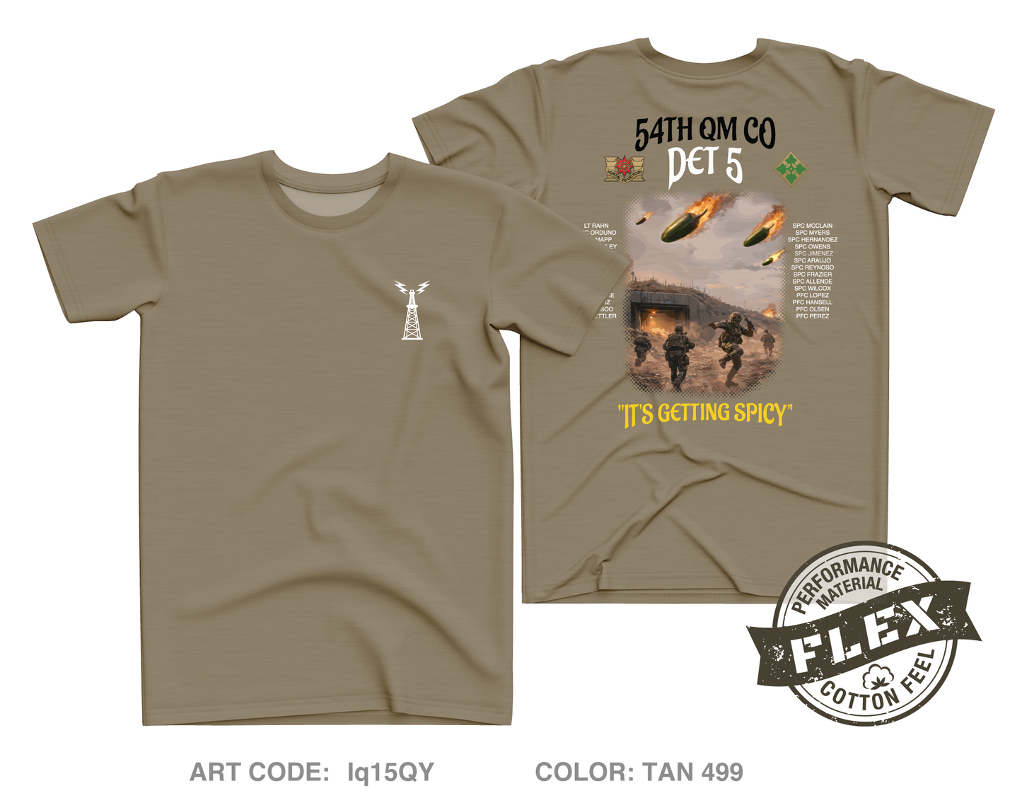 54th QM CO DET 5 Core Men's SS Flex Performance Tee - Iq15QY