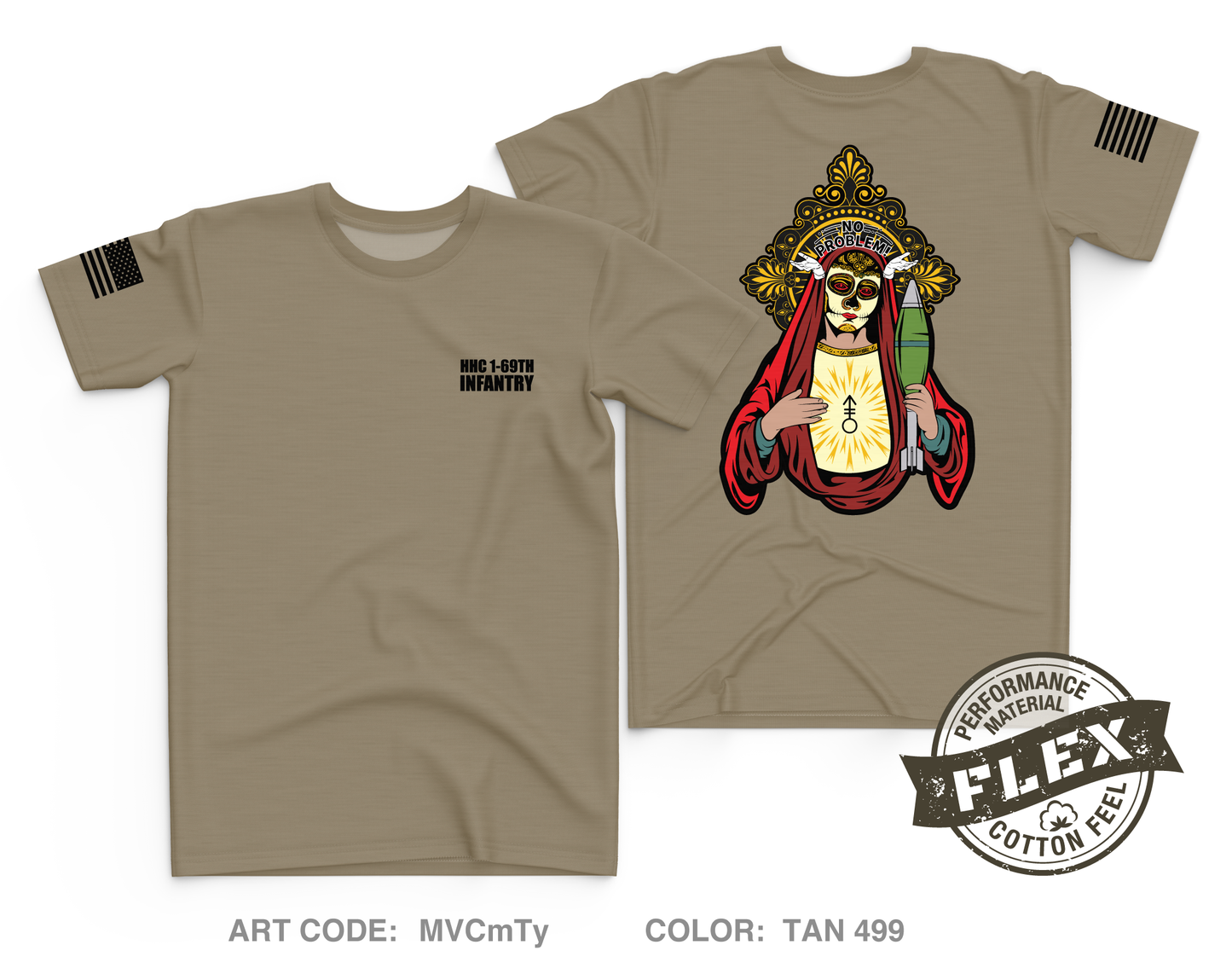 HHC 1-69TH INF Core Men's SS Flex Performance Tee - MVCmTy