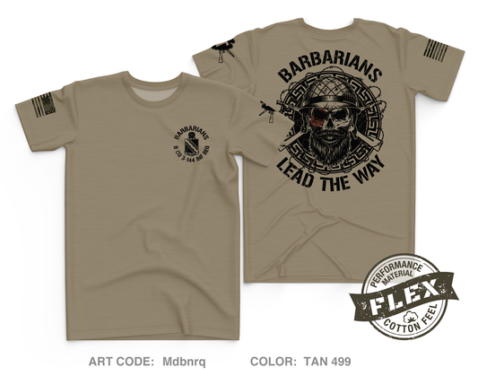 Barbarians / B Co 3-144 INF REG Core Men's SS Flex Performance Tee - Mdbnrq