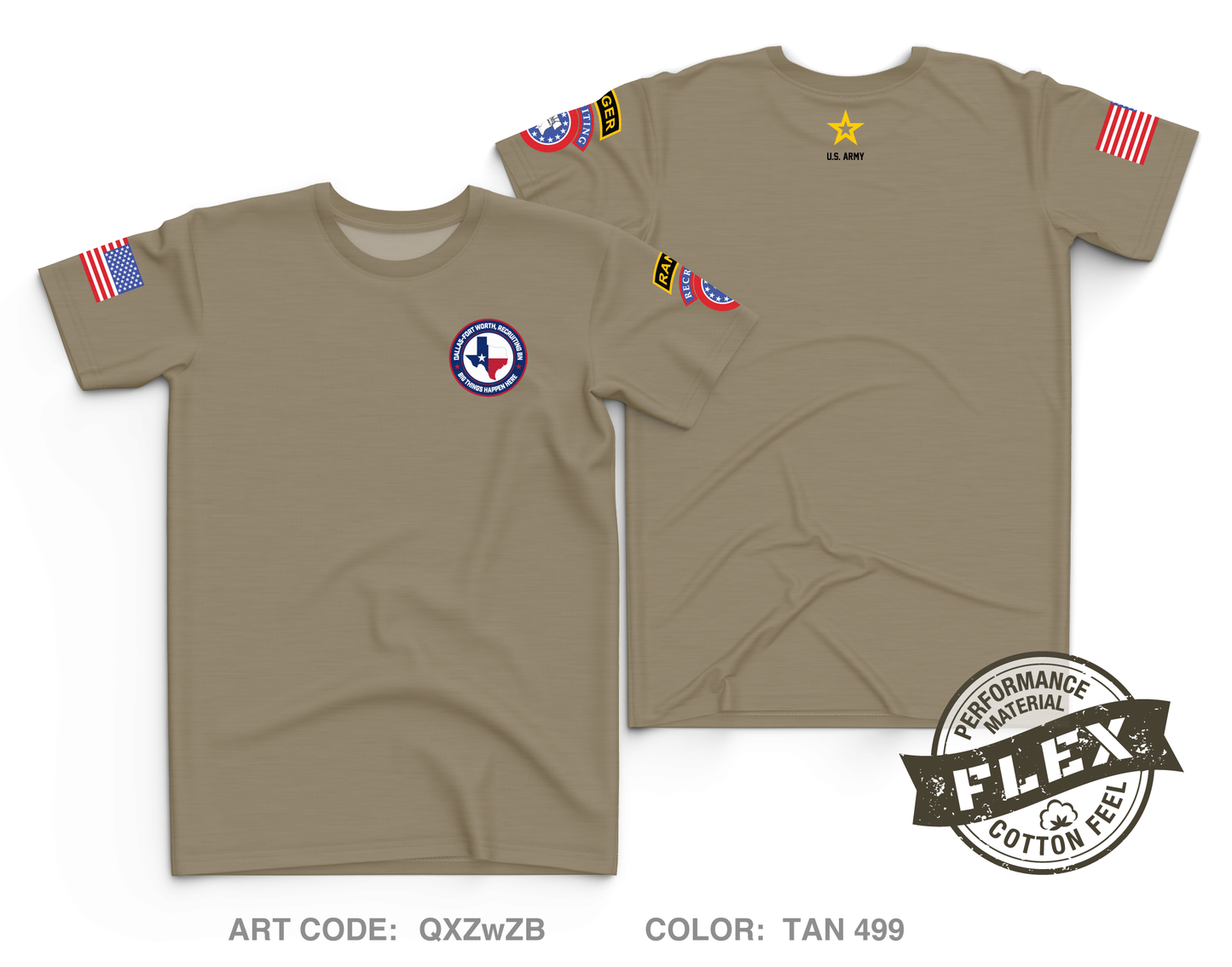 Dallas Fort Worth Recruiting Battalion Core Men's SS Flex Performance Tee - QXZwZB