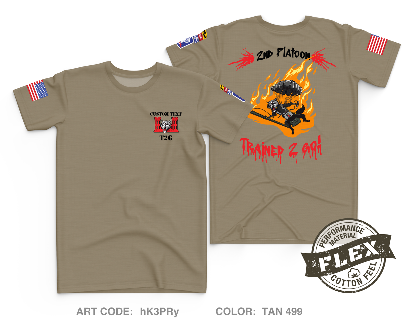 CUSTOM 2nd PLT, Castle Co, 54 BEB, 173rd IBCT (A) Core Men's SS Flex Performance Tee - hK3PRy