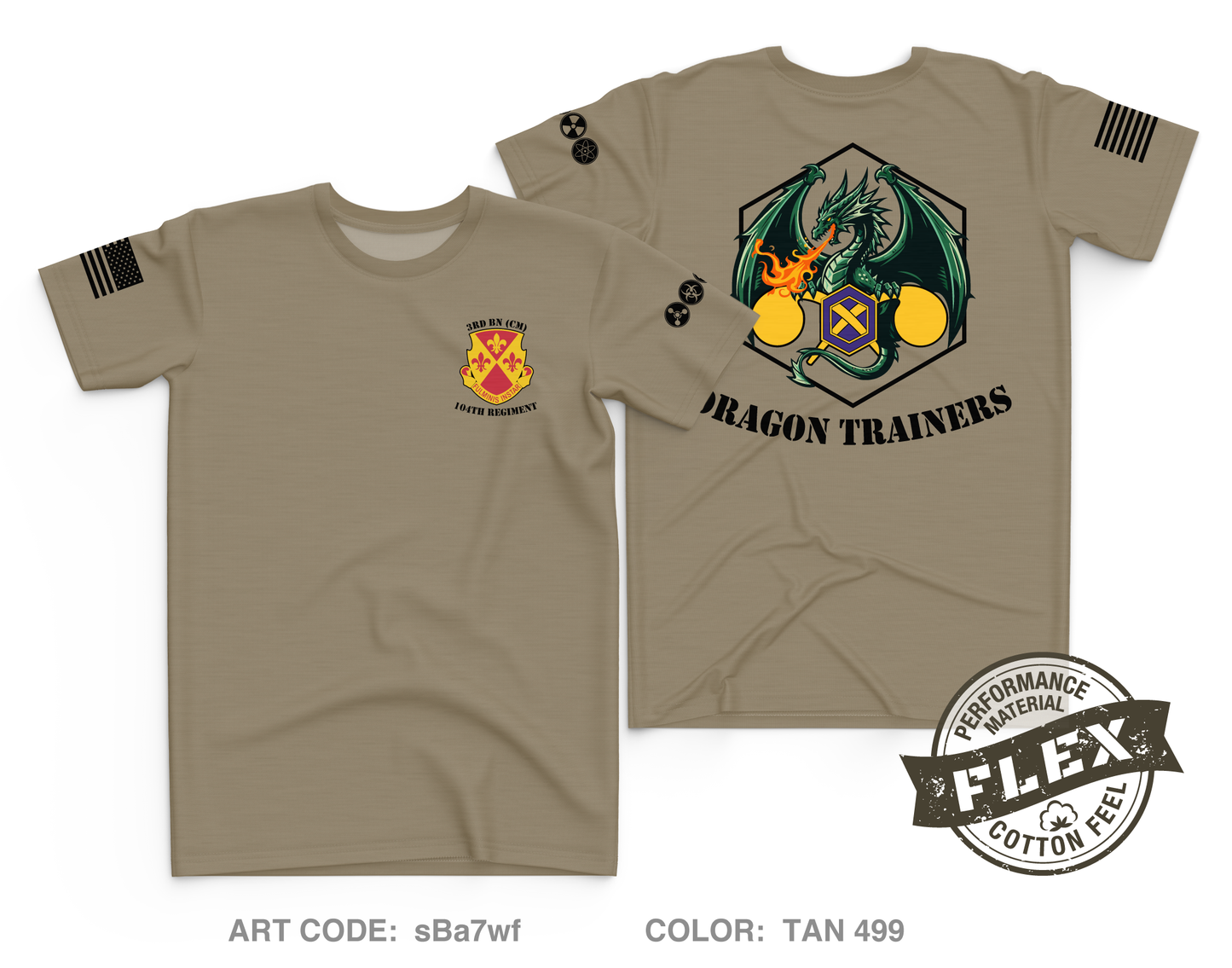 3BN, 104th Regiment Core Men's SS Flex Performance Tee - sBa7wf