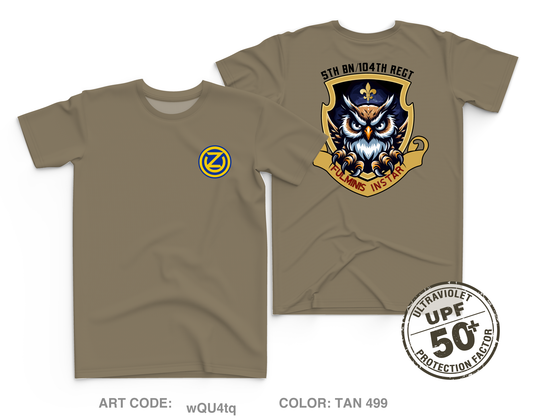 5th BN 104th REGT MI Core Men's UPF 50+ Performance SS Tee - wQU4tq