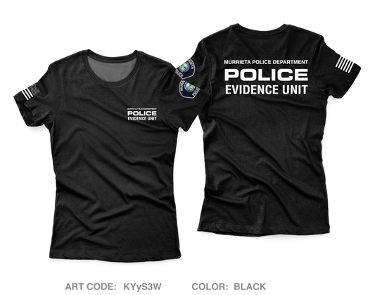 Murrieta Police Department Evidence Core Women's SS Performance Tee - KYyS3W