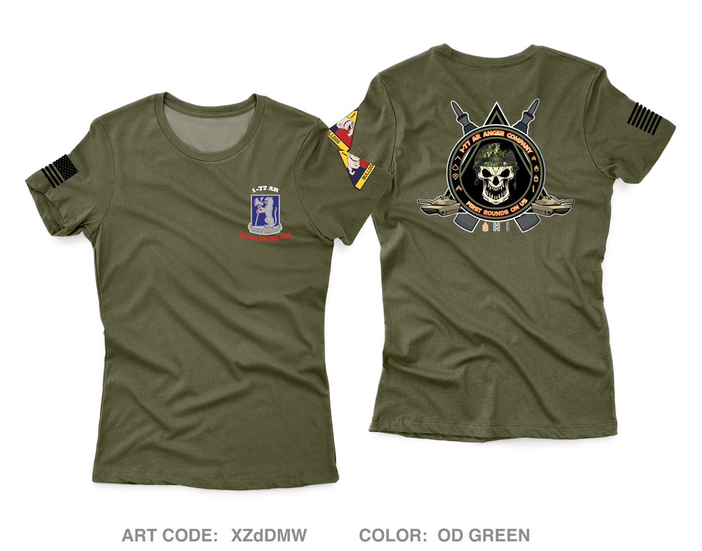 Anger Co, 1-77 AR - Unit Gear Core Women's SS Performance Tee - XZdDMW