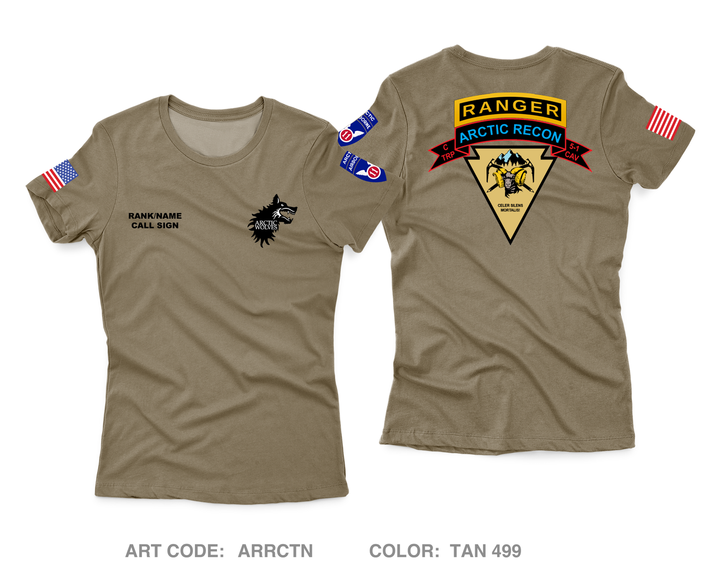 CUSTOM C-TROOP, 5-1 CAV Core Women's SS Performance Tee - ARRCTN