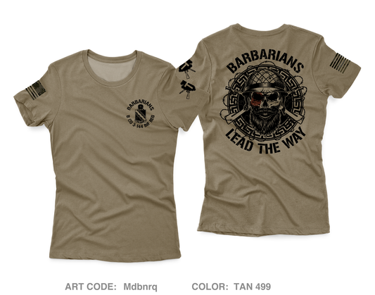 Barbarians / B Co 3-144 INF REG Core Women's SS Performance Tee - Mdbnrq