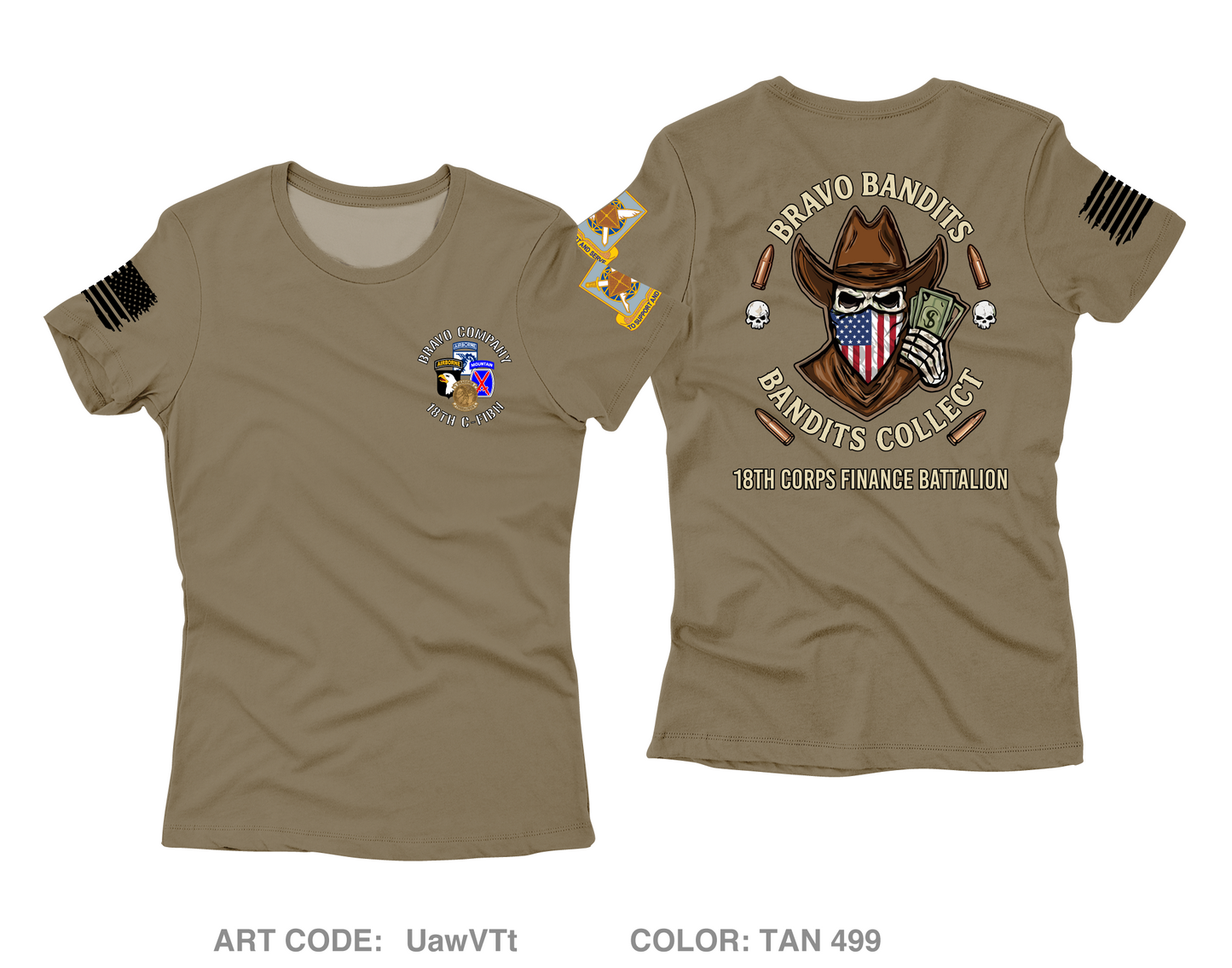Bravo Company, 18th Corps Finance Battalion Fundraising Collection Core Women's SS Performance Tee - UawVTt