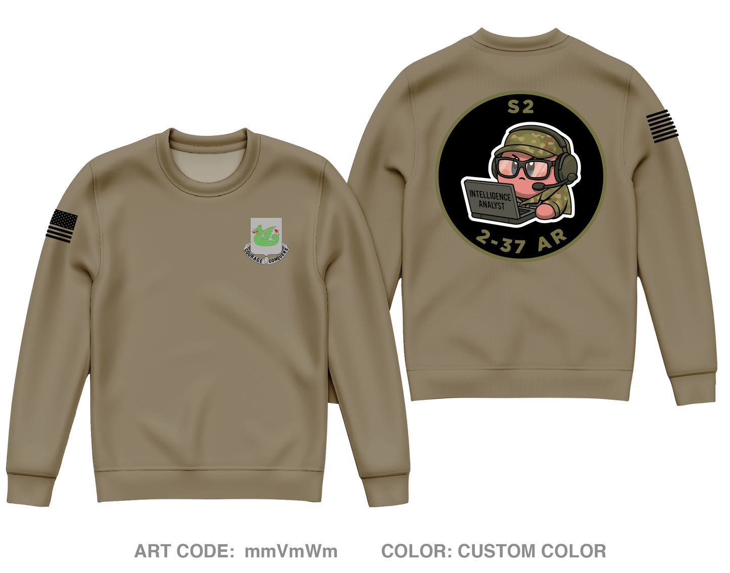 2-37AR Core Men's Crewneck Performance Sweatshirt - mmVmWm