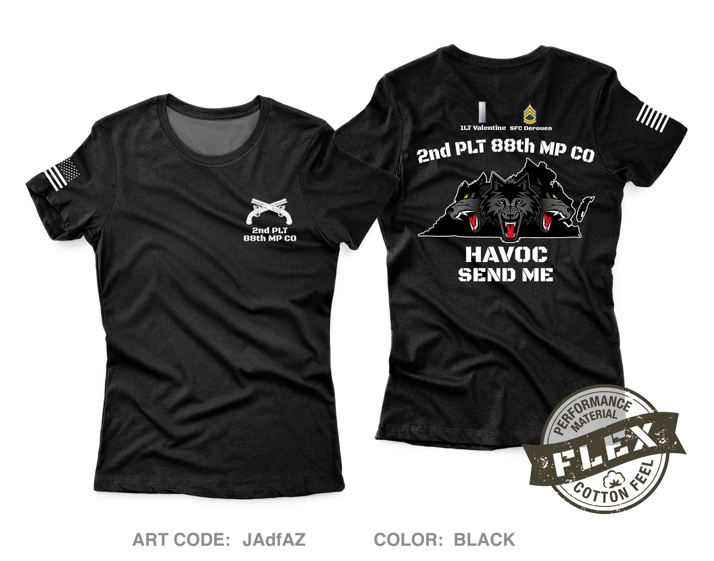 2nd PLT/ 88th MP CO Core Women's SS Flex Performance Tee - JAdfAZ