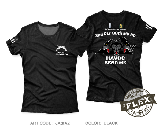 2nd PLT/ 88th MP CO Core Women's SS Flex Performance Tee - JAdfAZ