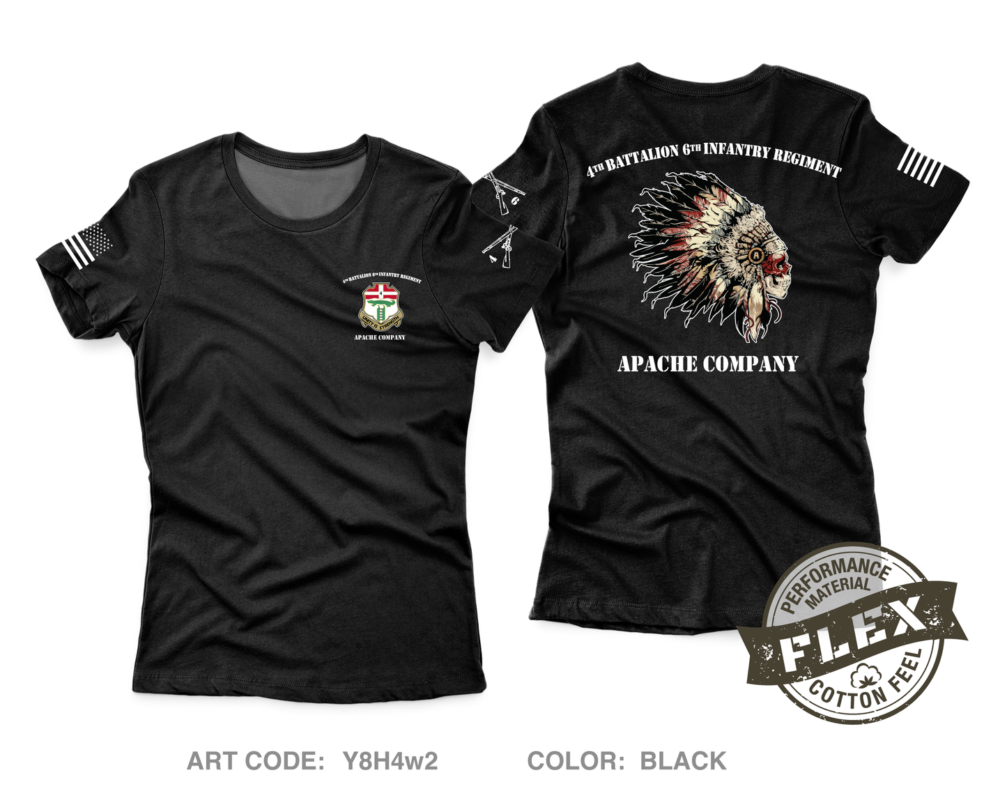 Apache Company 4th Battalion 6th Infantry Regiment Core Women's SS Flex Performance Tee - Y8H4w2