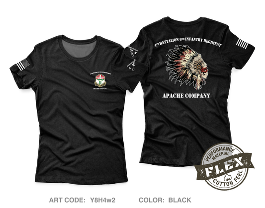 Apache Company 4th Battalion 6th Infantry Regiment Core Women's SS Flex Performance Tee - Y8H4w2