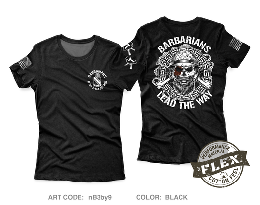 Barbarians / B Co 3-144 INF REG Core Women's SS Flex Performance Tee - nB3by9