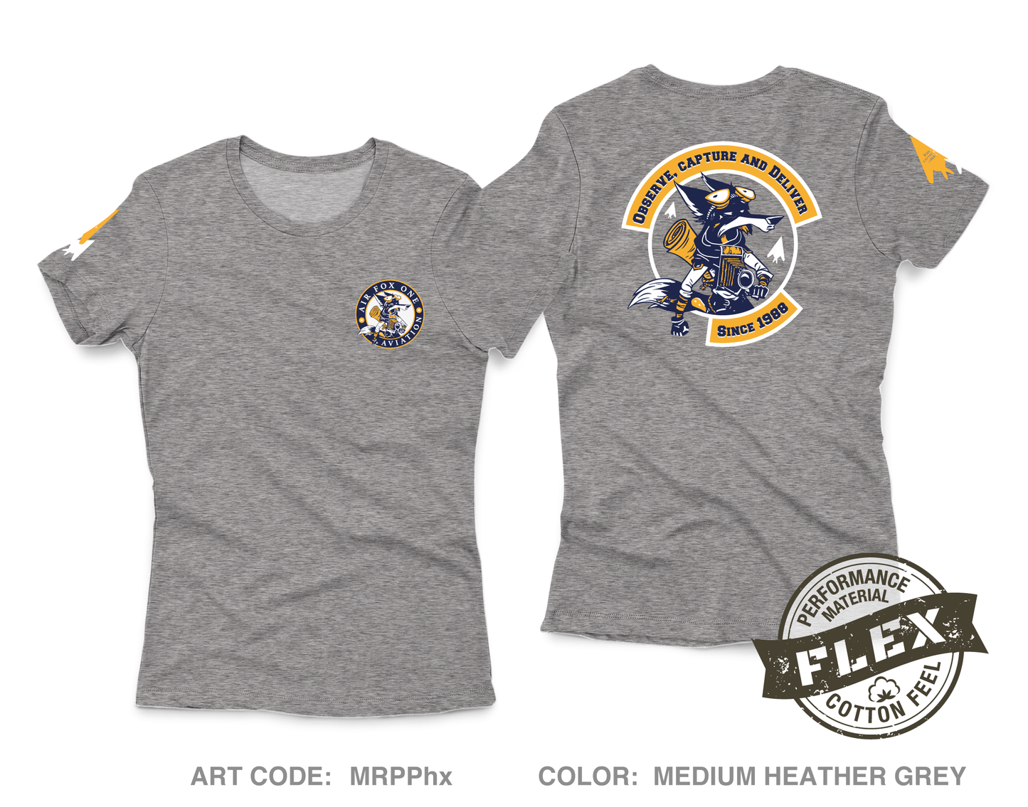 Air Fox One Aviation Fundraising Collection Core Women's SS Flex Performance Tee - MRPPhx