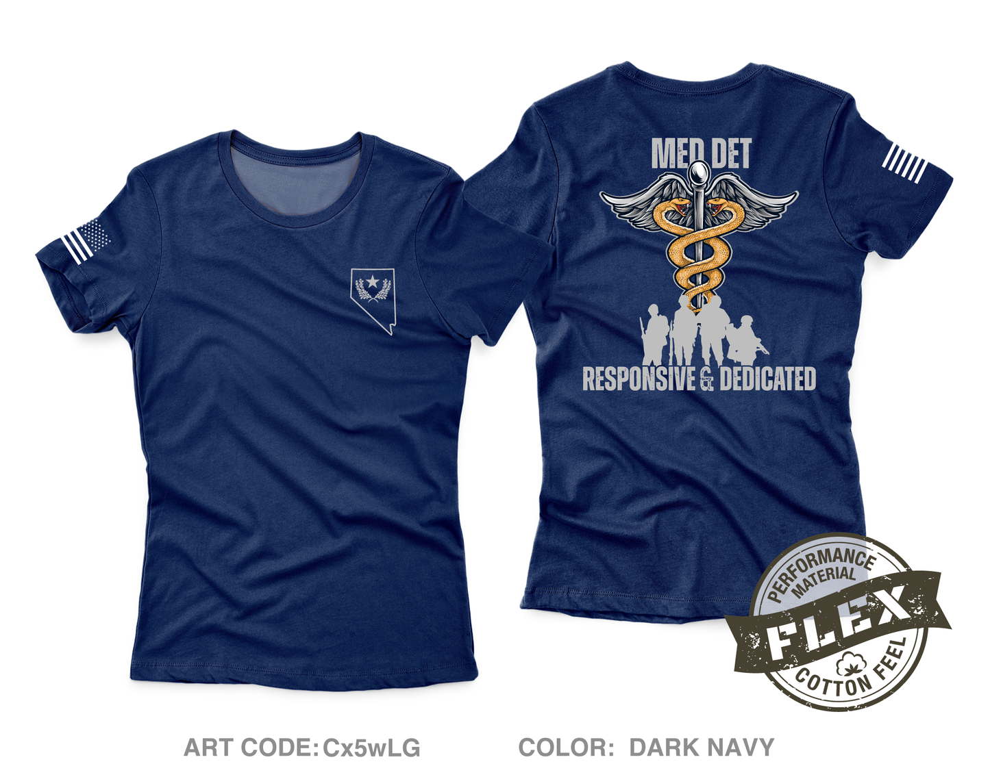 Nevada Army National Guard Medical Detachment Core Women's SS Flex Performance Tee - Cx5wLG