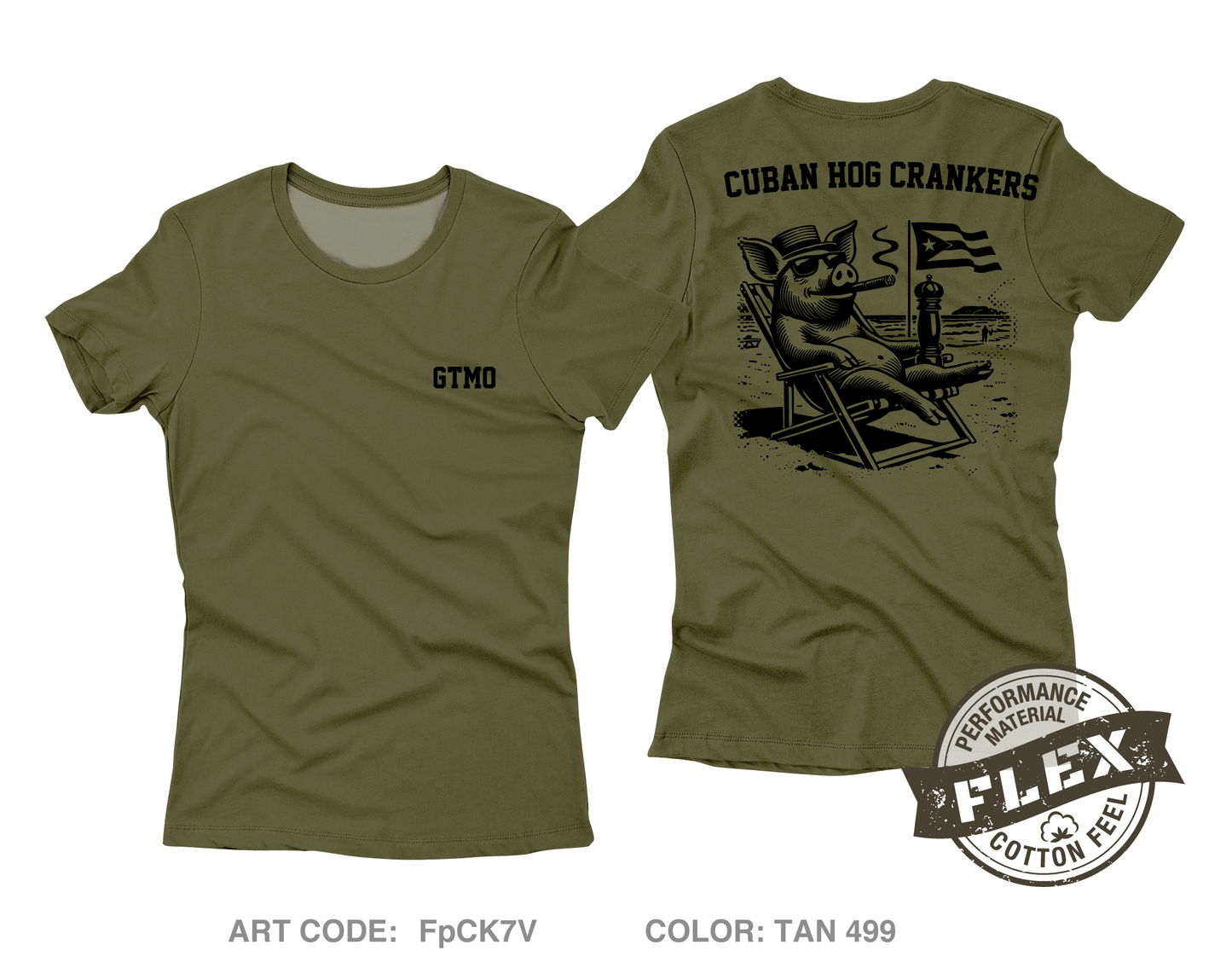 Cuban Hog Core Women's SS Flex Performance Tee - FpCK7V