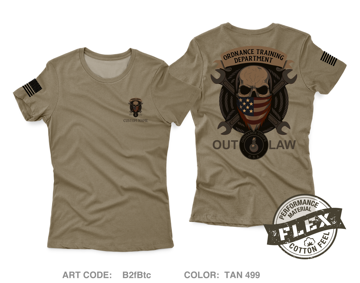 CUSTOM Ordnance Training Drivision Core Women's SS Flex Performance Tee - B2fBtc