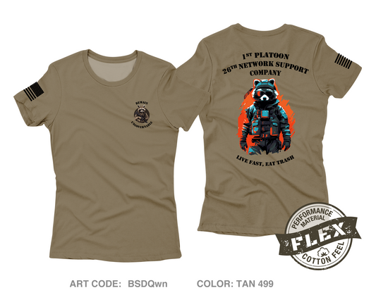 1st Platoon, 26th Network Support Company Core Women's SS Flex Performance Tee - BSDQwn