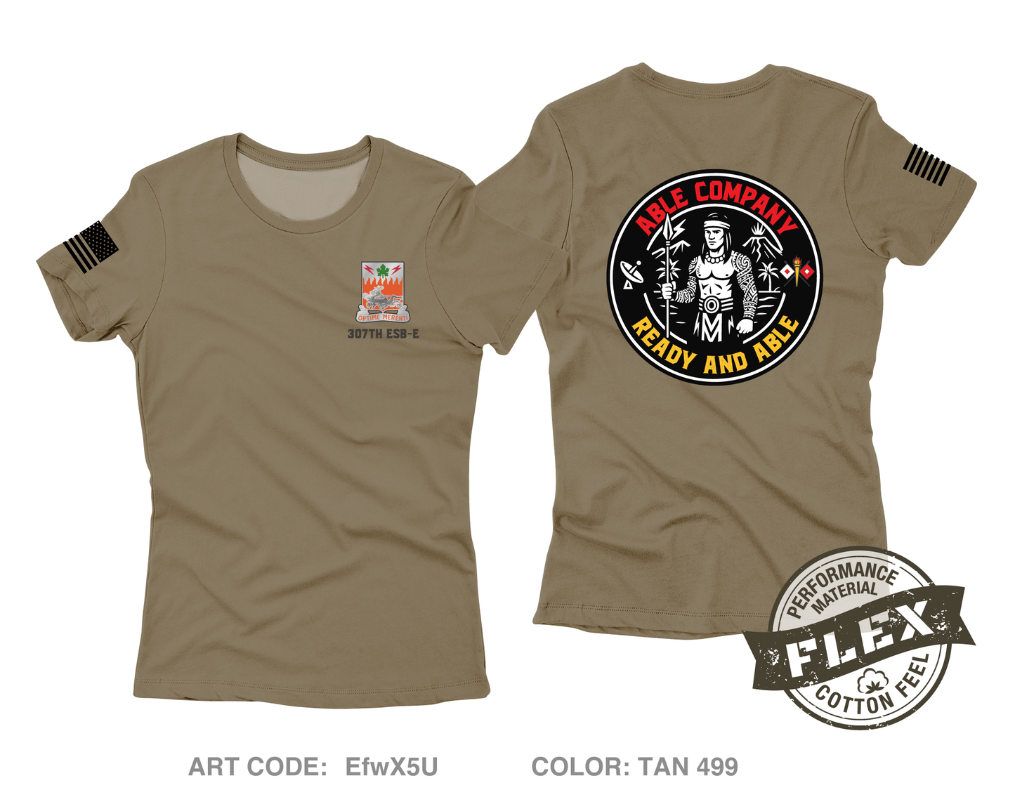 Able Company 307th ESB-E Core Women's SS Flex Performance Tee - EfwX5U