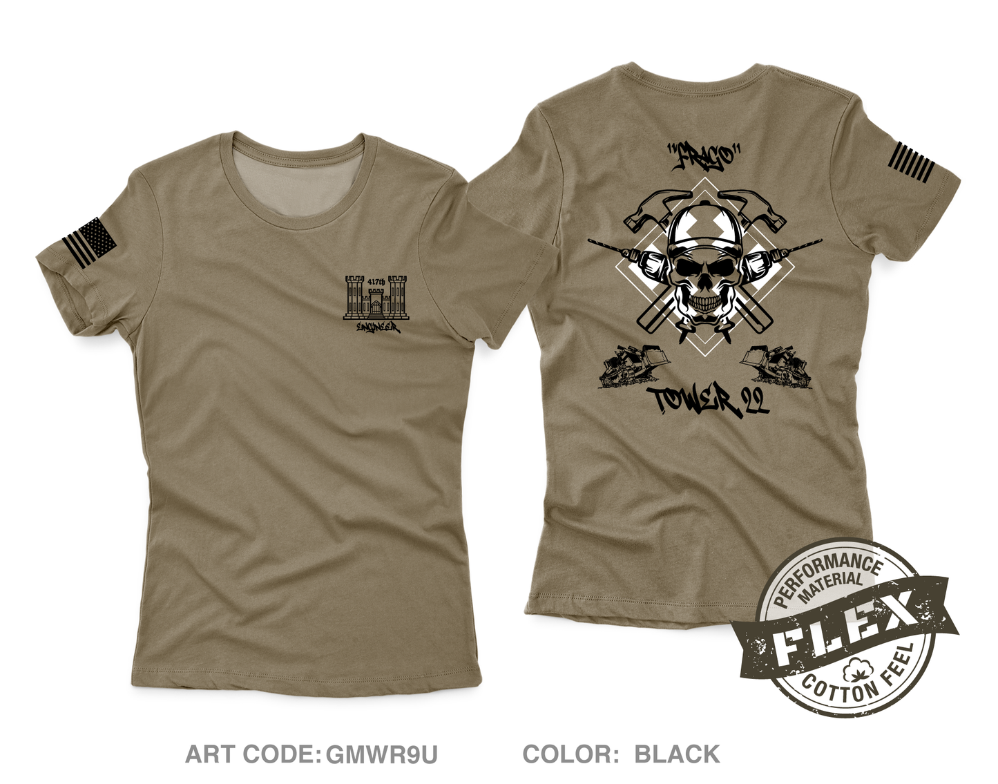 417th Engineer Company Core Women's SS Flex Performance Tee - GMWR9U