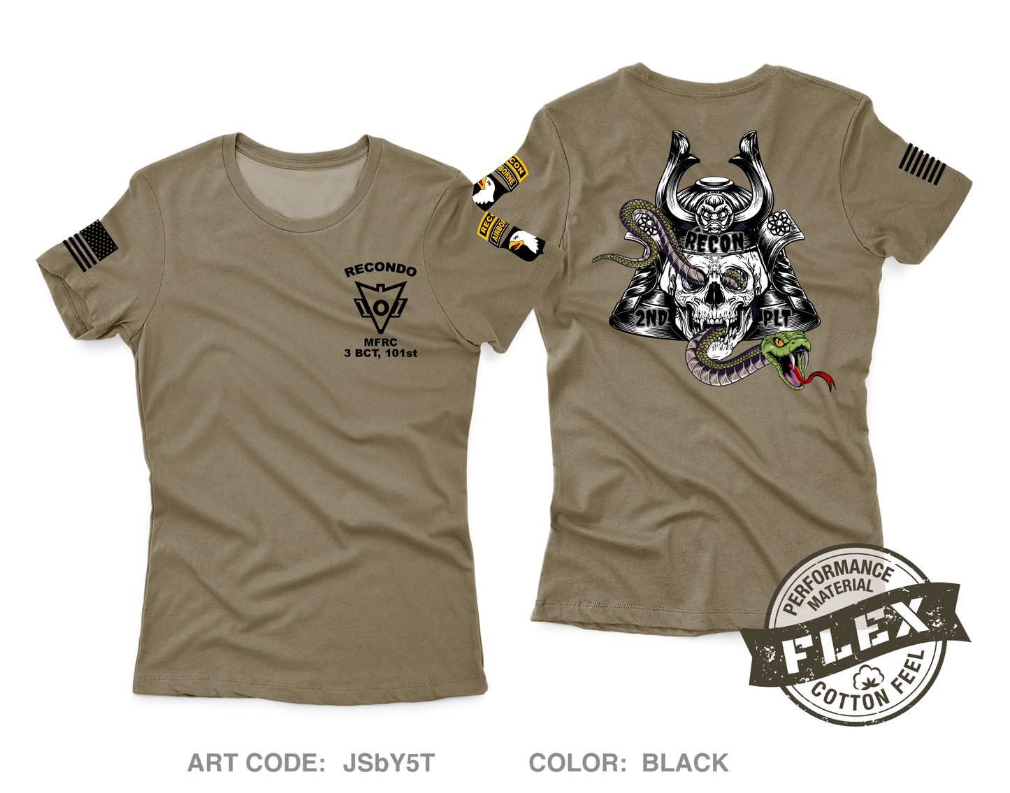 2nd PLT, MFRC, 3 BCT, 101st ARBN DIV Core Women's SS Flex Performance Tee - JSbY5T