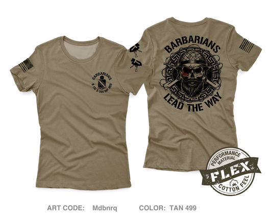 Barbarians / B Co 3-144 INF REG Core Women's SS Flex Performance Tee - Mdbnrq