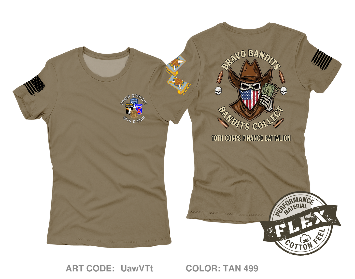 Bravo Company, 18th Corps Finance Battalion Fundraising Collection Core Women's SS Flex Performance Tee - UawVTt