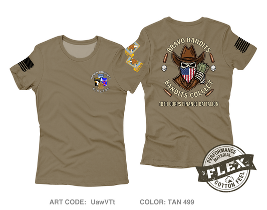 Bravo Company, 18th Corps Finance Battalion Fundraising Collection Core Women's SS Flex Performance Tee - UawVTt