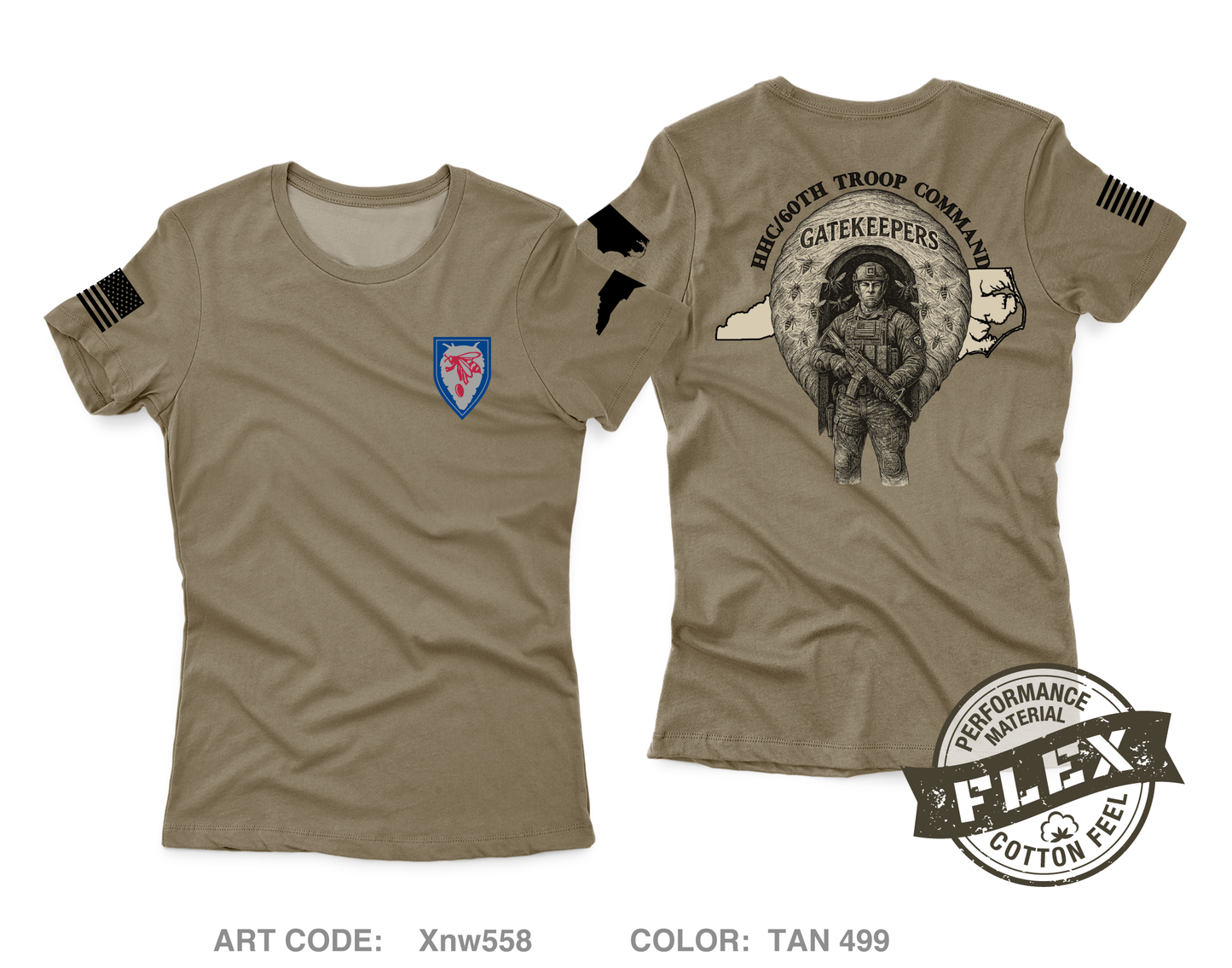 HHC 60th Troop Command Core Women's SS Flex Performance Tee - Xnw558