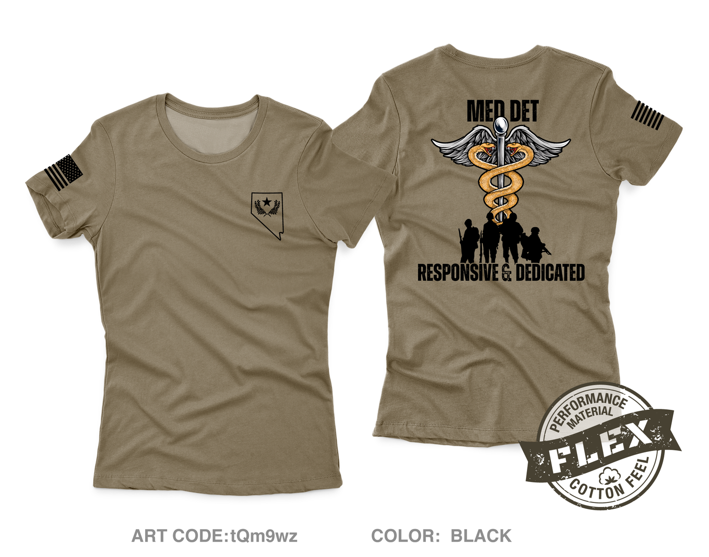 Nevada Army National Guard Medical Detachment Core Women's SS Flex Performance Tee - tQm9wz