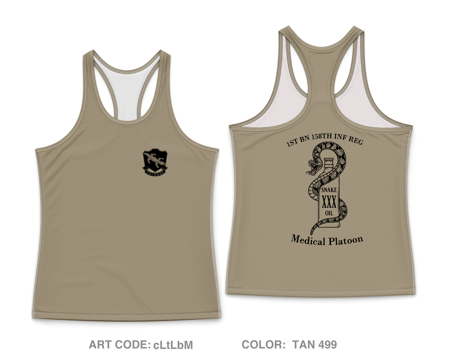 Medical Platoon, HHC, 1st BN, 158th INF REG Core Women's Performance Tank Top - cLtLbM