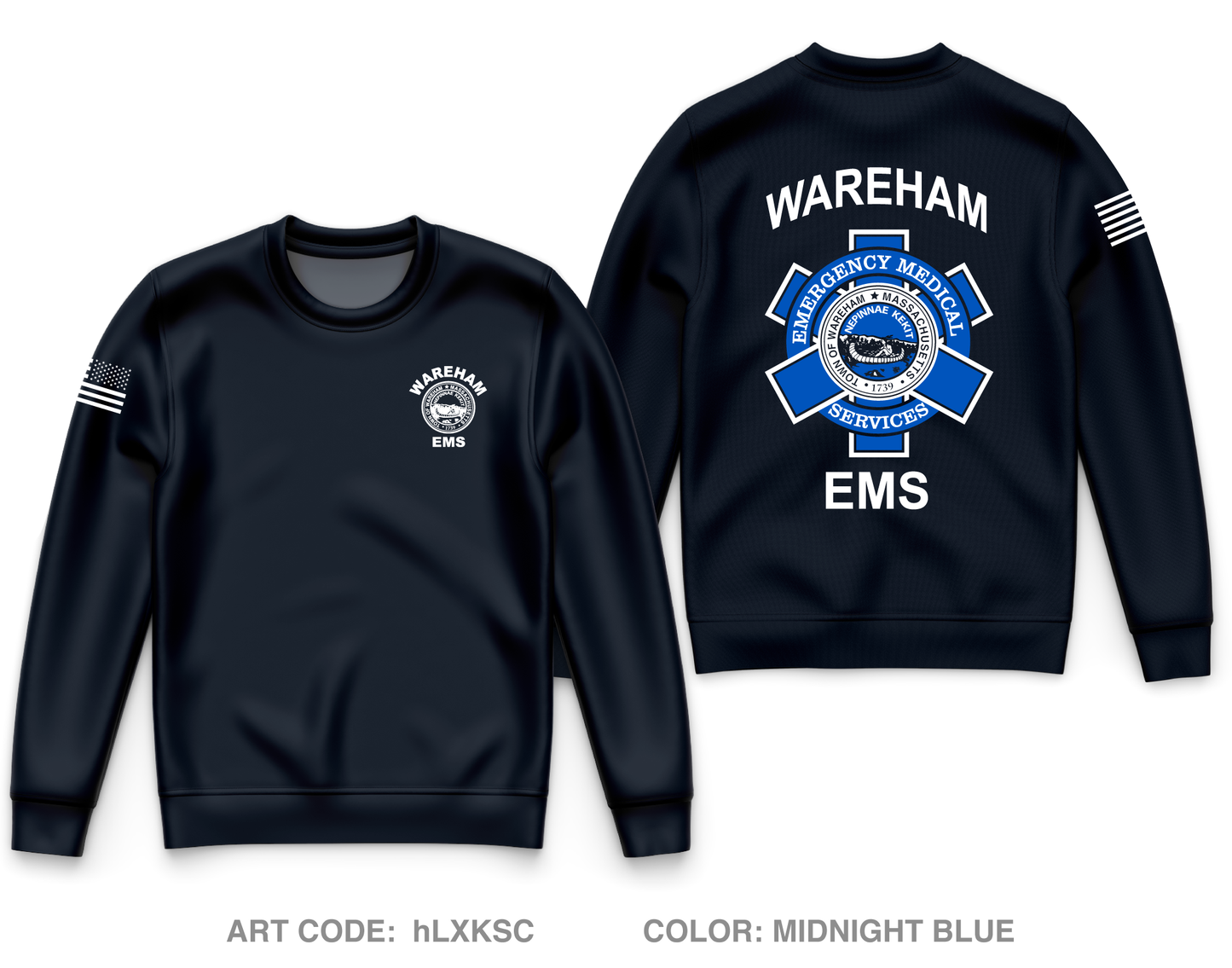 Wareham EMS Private Collection Core Men's Crewneck Performance Sweatshirt - hLXKSC