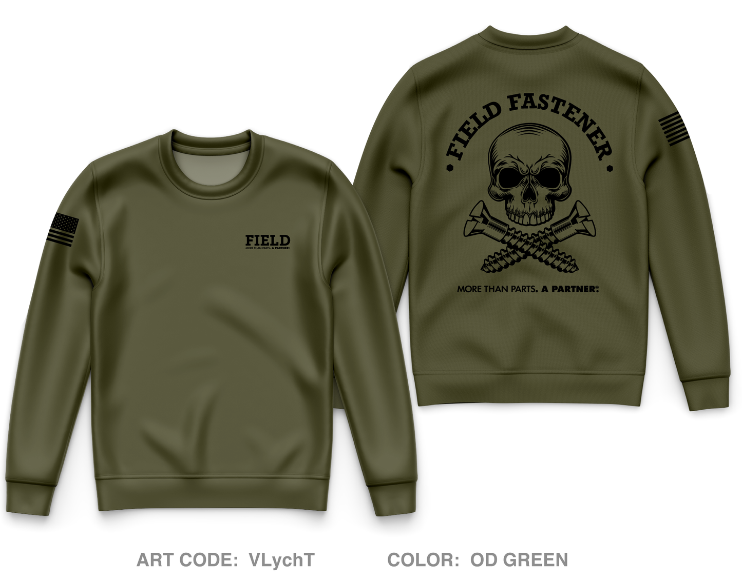 FIELD FASTENER Core Men's Crewneck Performance Sweatshirt - VLychT