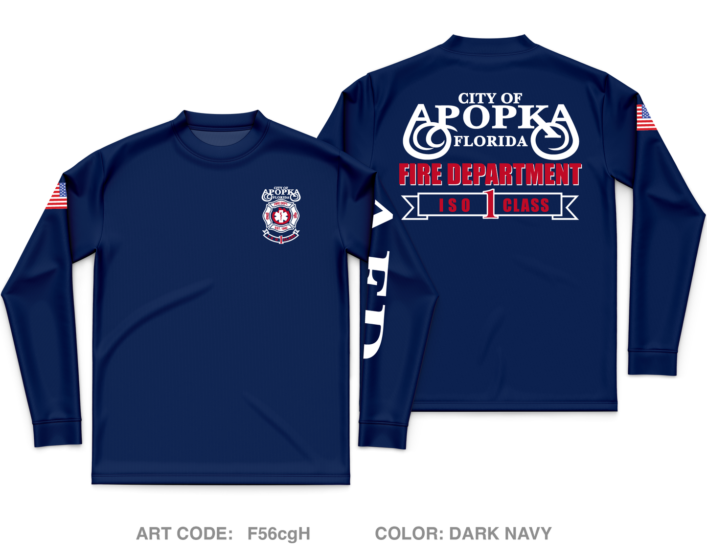 Apopka Fire Department Core Men's LS Performance Tee - F56cgH