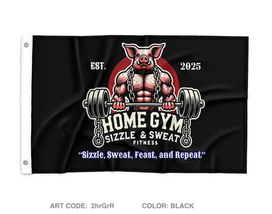 Sizzle and Sweat Fitness Wall Flag - 2hrGrR