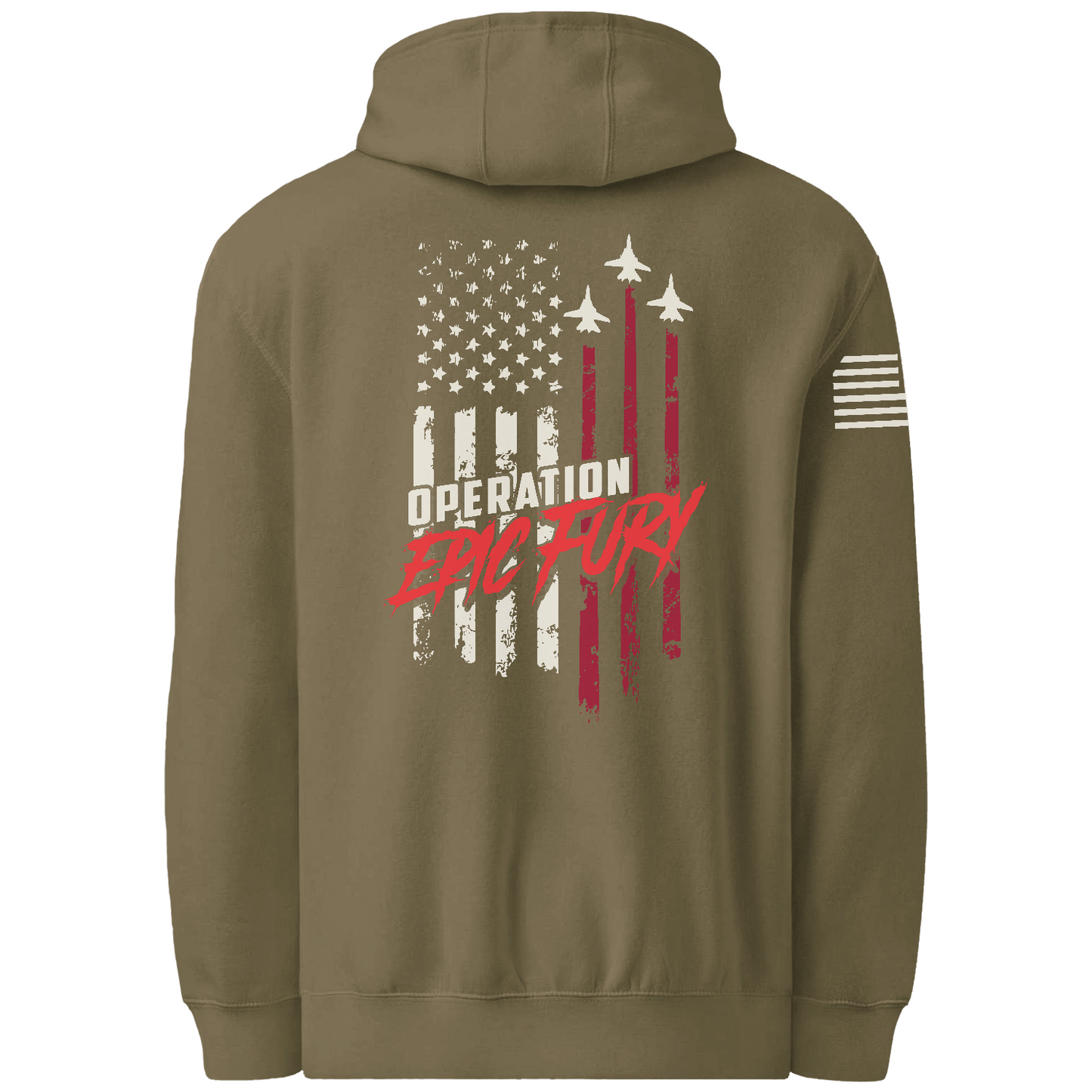 CUSTOM Operation Epic Fury Comfort Unisex Hooded Sweatshirt - Flag